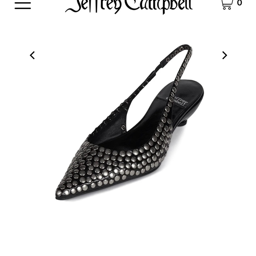 Jeffrey Campbell Silver Studded Slingback Heels NIB